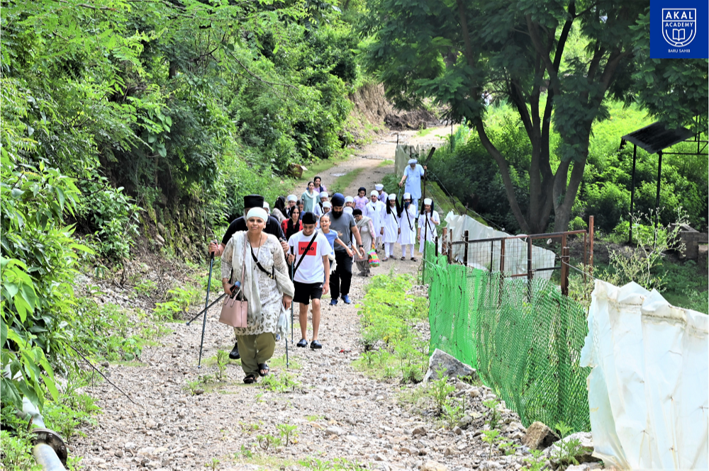 International Campers on a Nature Walk at Baru Sahib