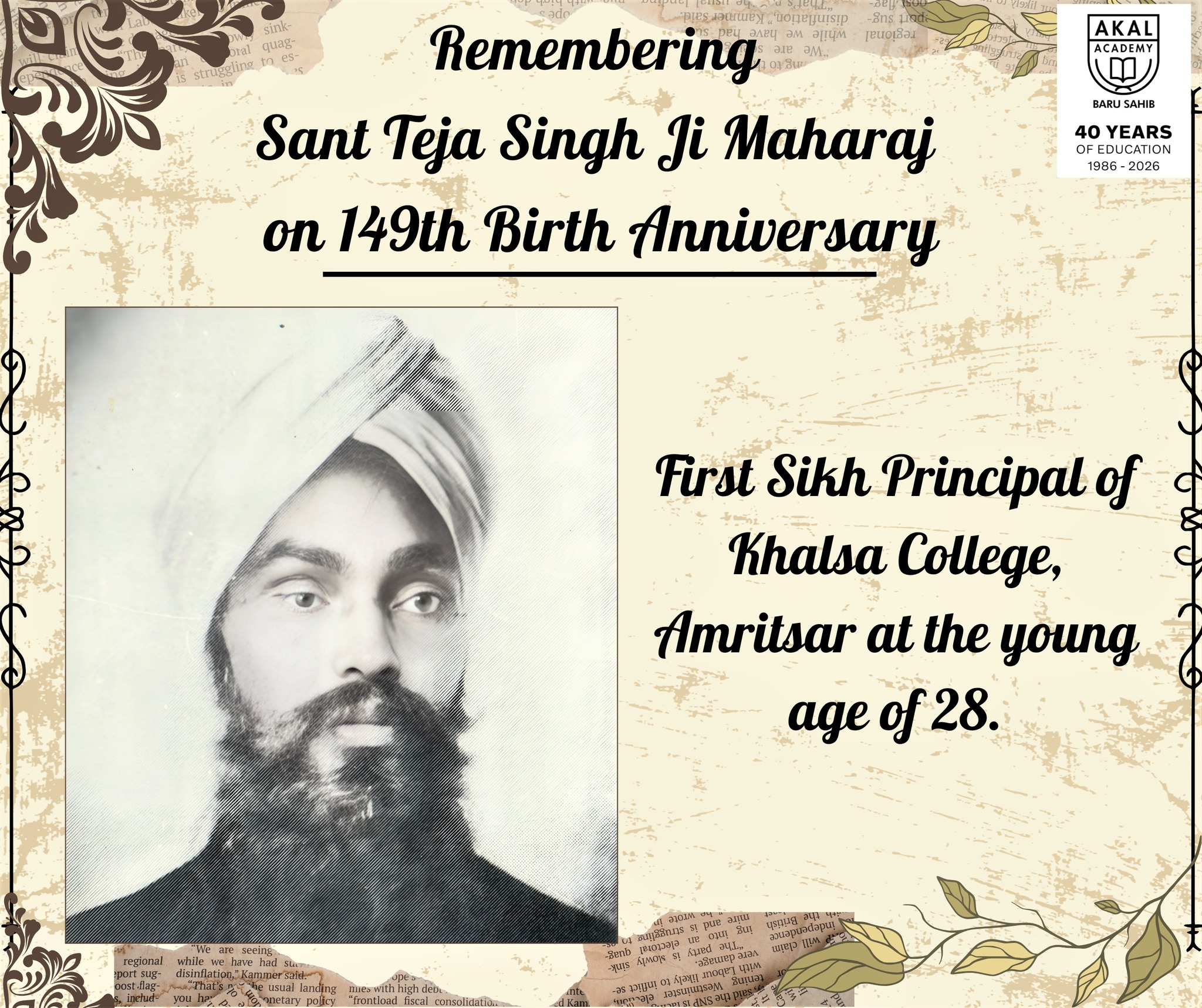149th Birth Anniversary | Sant Teja Singh Ji – Messenger of World Peace through Value-Based Education Gallery Image