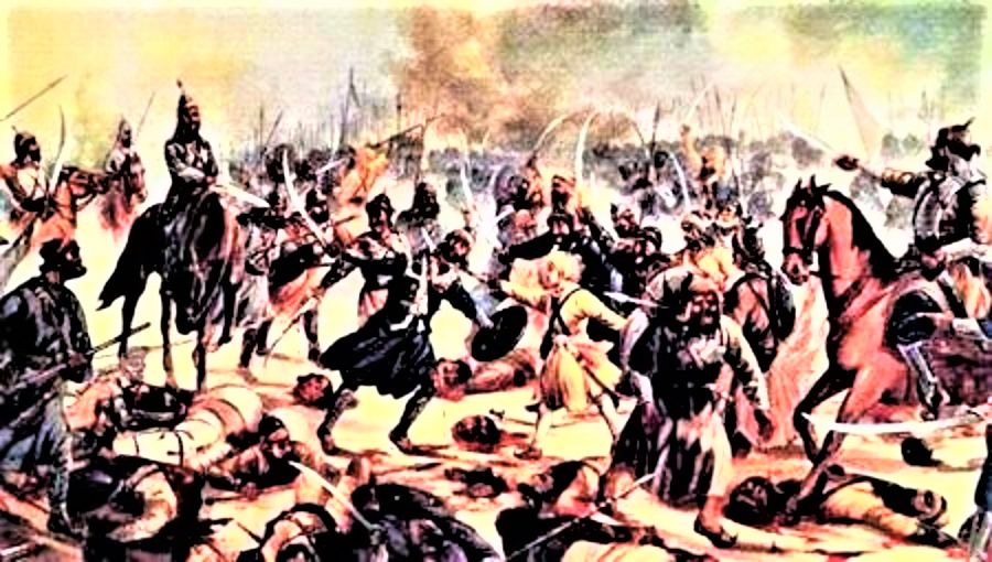 The Battle of Chamkaur Sahib.  An unparalleled stand of 40 Sikhs against enemy forces numbering in lakhs. Gallery Image