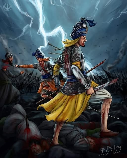 The Battle of Chamkaur Sahib.  An unparalleled stand of 40 Sikhs against enemy forces numbering in lakhs. Gallery Image