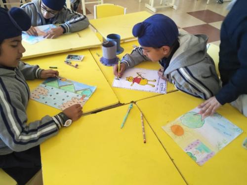 Free Hand Drawing was held in the PYP Block at akal academy baru sahib (3)